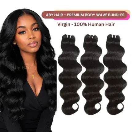 Aby Hair 100% Virgin Human Hair Body Wave Bundle Double Drawn 12A Soft Silky Full Ends Premium Quality