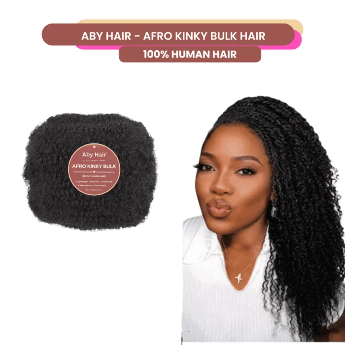 Afro Kinkys Curly Bulk Human Hair for Twist Dreadlock Extensions 50g/Pack Natural Fluffy Hair Bundle for Women, Men and children. - Image 3