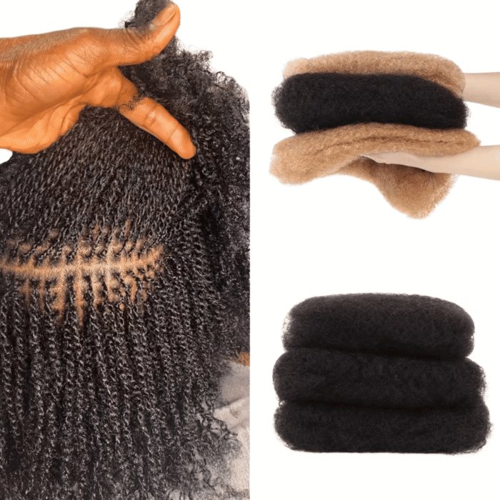 Afro Kinkys Curly Bulk Human Hair for Twist Dreadlock Extensions 50g/Pack Natural Fluffy Hair Bundle for Women, Men and children. - Image 10